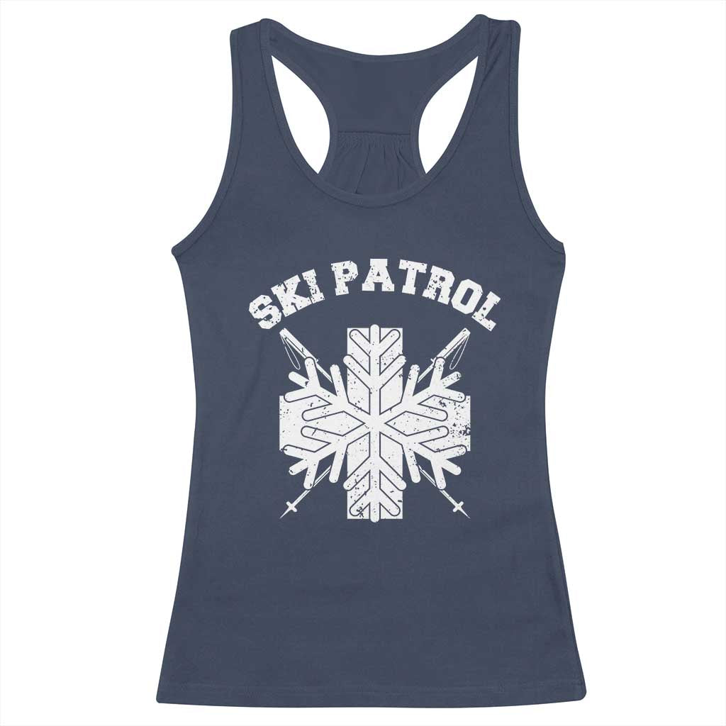 Ski Patrol Racerback Tank Top Mountain Rescue Winter Slopes Skiing Snowboarding TS11 Navy Print Your Wear