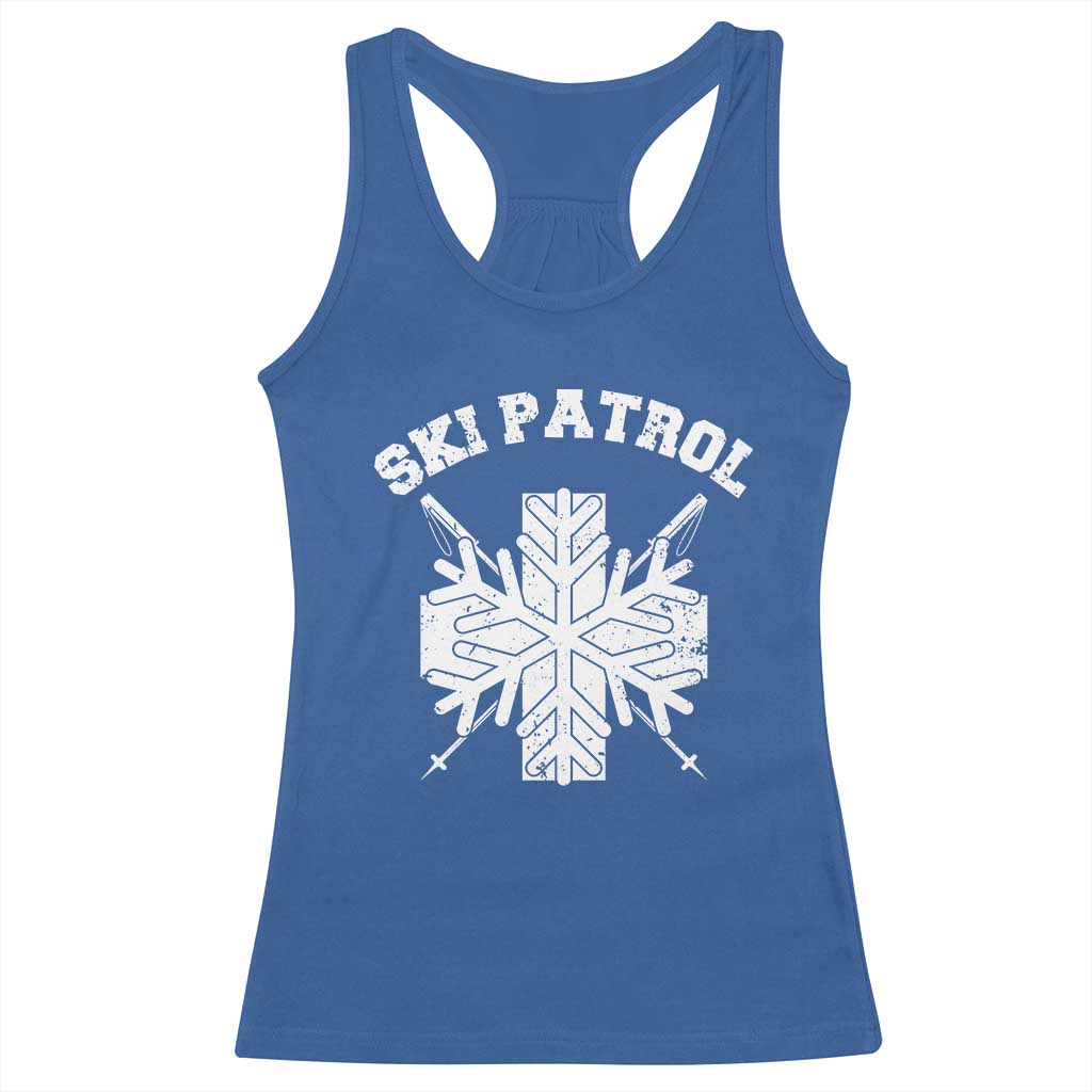 Ski Patrol Racerback Tank Top Mountain Rescue Winter Slopes Skiing Snowboarding TS11 Royal Blue Print Your Wear