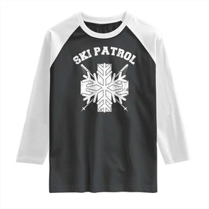 Ski Patrol Raglan Shirt Mountain Rescue Winter Slopes Skiing Snowboarding TS11 Black White Print Your Wear