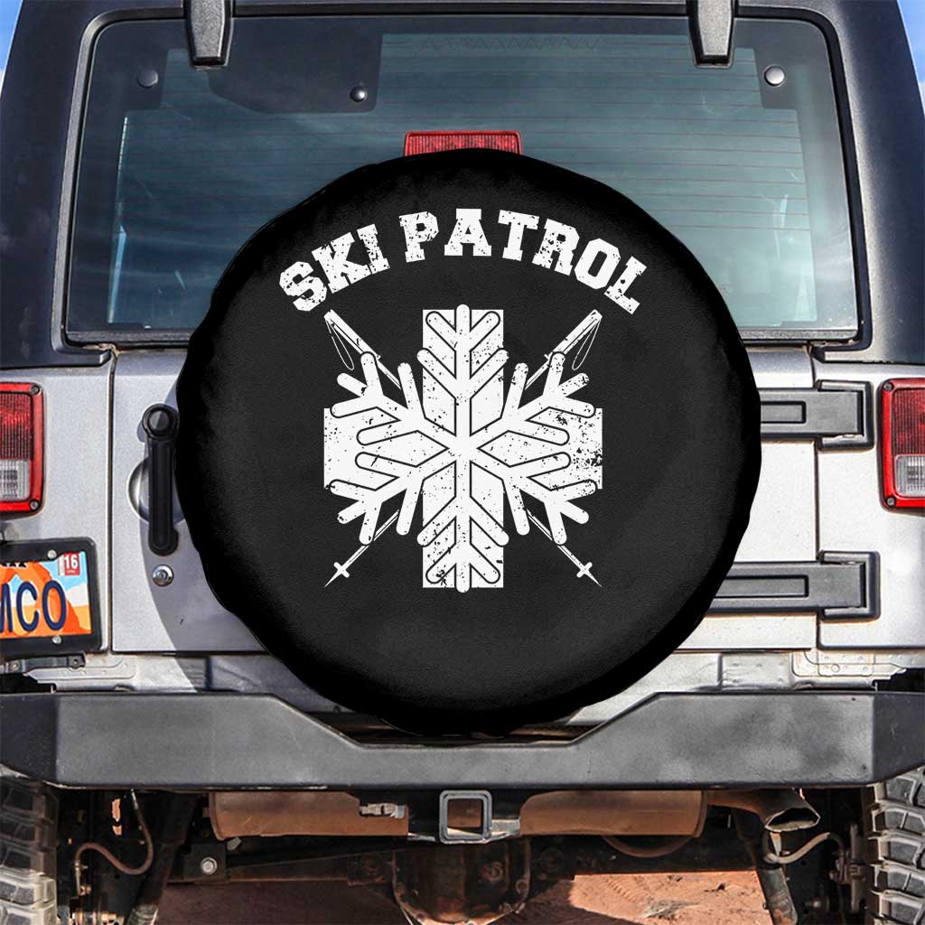 Ski Patrol Spare Tire Cover Mountain Rescue Winter Slopes Skiing Snowboarding TS11 No hole Black Print Your Wear