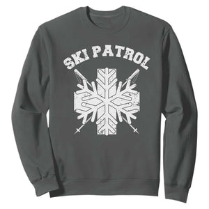 Ski Patrol Sweatshirt Mountain Rescue Winter Slopes Skiing Snowboarding TS11 Dark Heather Print Your Wear