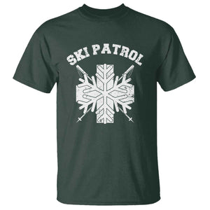 Ski Patrol T Shirt Mountain Rescue Winter Slopes Skiing Snowboarding TS11 Dark Forest Green Print Your Wear