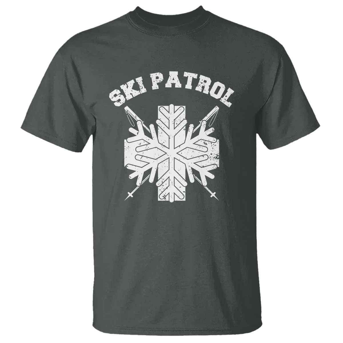 Ski Patrol T Shirt Mountain Rescue Winter Slopes Skiing Snowboarding TS11 Dark Heather Print Your Wear