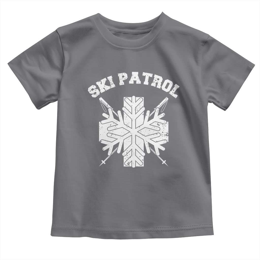 Ski Patrol Toddler T Shirt Mountain Rescue Winter Slopes Skiing Snowboarding TS11 Charcoal Print Your Wear