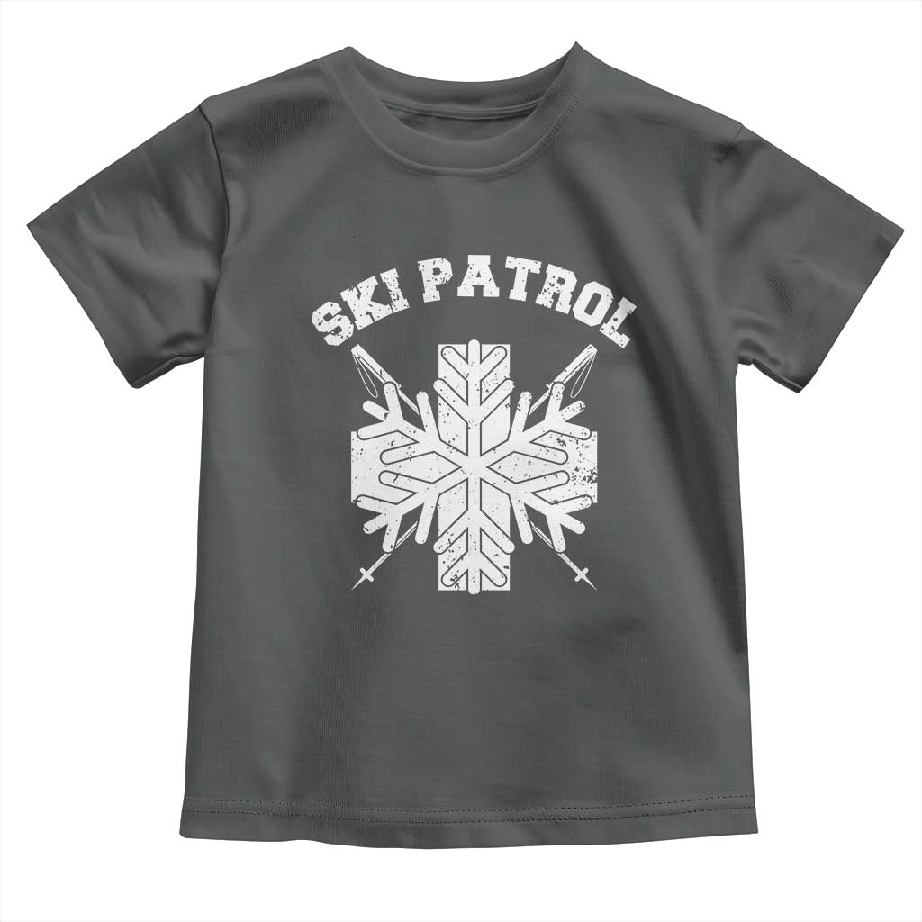 Ski Patrol Toddler T Shirt Mountain Rescue Winter Slopes Skiing Snowboarding TS11 Dark Heather Print Your Wear