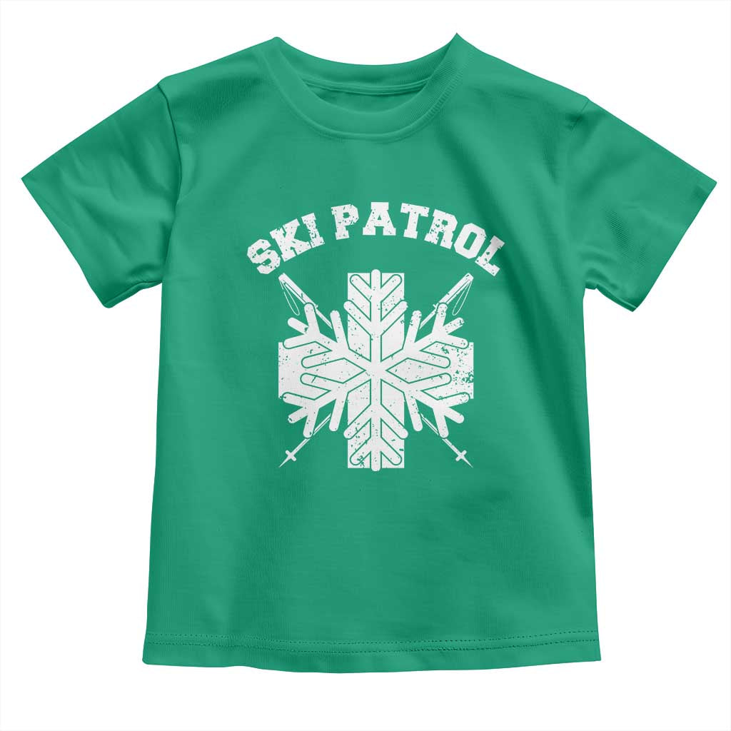 Ski Patrol Toddler T Shirt Mountain Rescue Winter Slopes Skiing Snowboarding TS11 Irish Green Print Your Wear