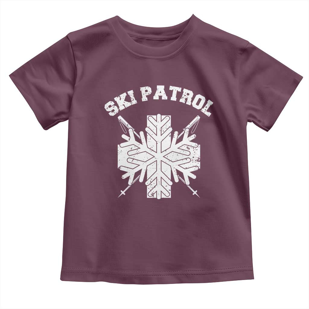 Ski Patrol Toddler T Shirt Mountain Rescue Winter Slopes Skiing Snowboarding TS11 Maroon Print Your Wear