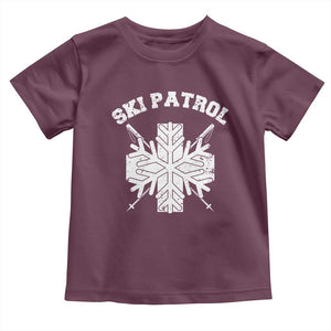 Ski Patrol Toddler T Shirt Mountain Rescue Winter Slopes Skiing Snowboarding TS11 Maroon Print Your Wear