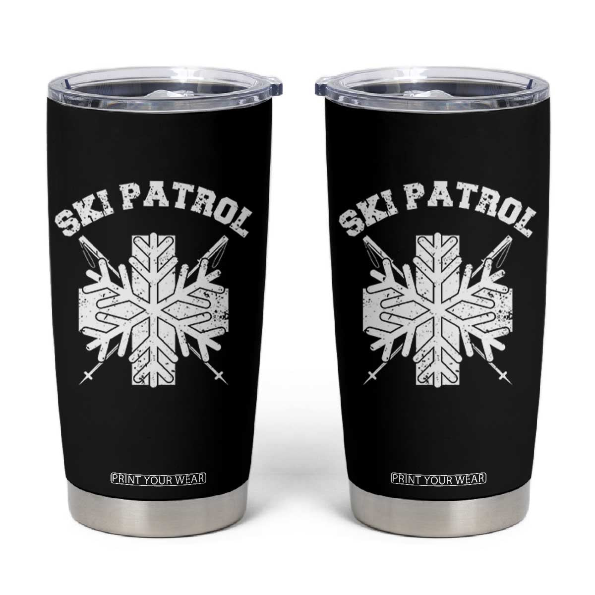 Ski Patrol Tumbler Cup Mountain Rescue Winter Slopes Skiing Snowboarding TS11 Black Print Your Wear