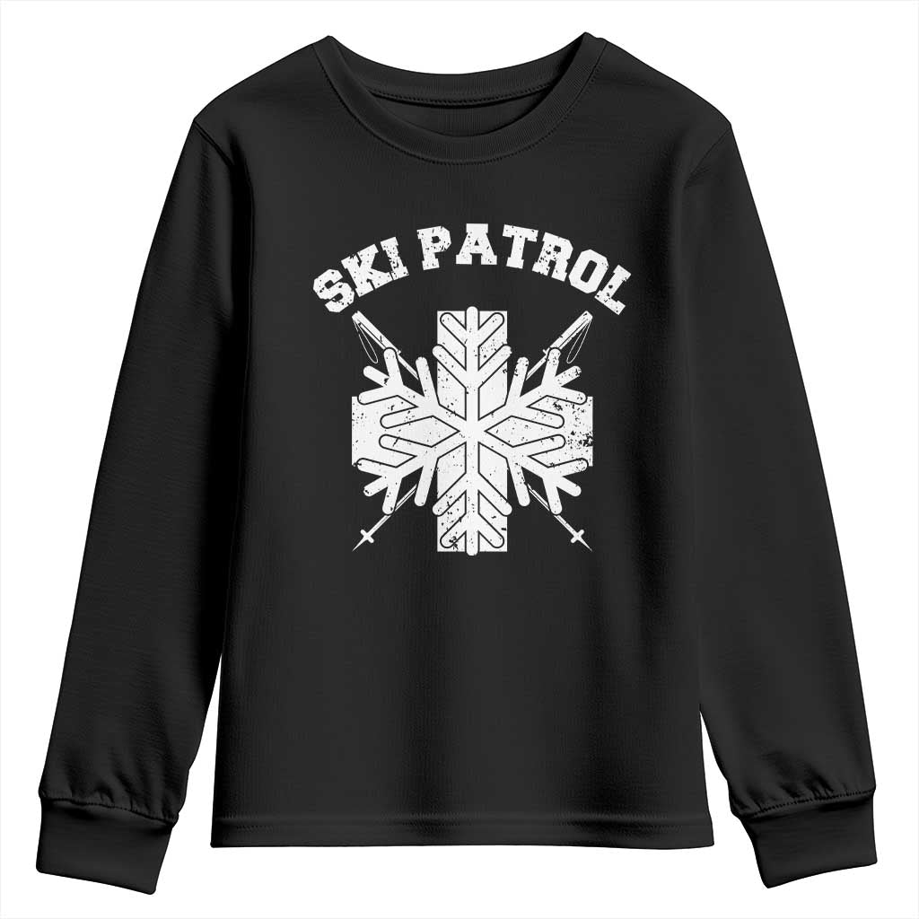 Ski Patrol Youth Sweatshirt Mountain Rescue Winter Slopes Skiing Snowboarding TS11 Black Print Your Wear