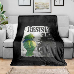 Frog Resist Throw Blanket Portland Frog Activist Protest City Art TS11 Print Your Wear