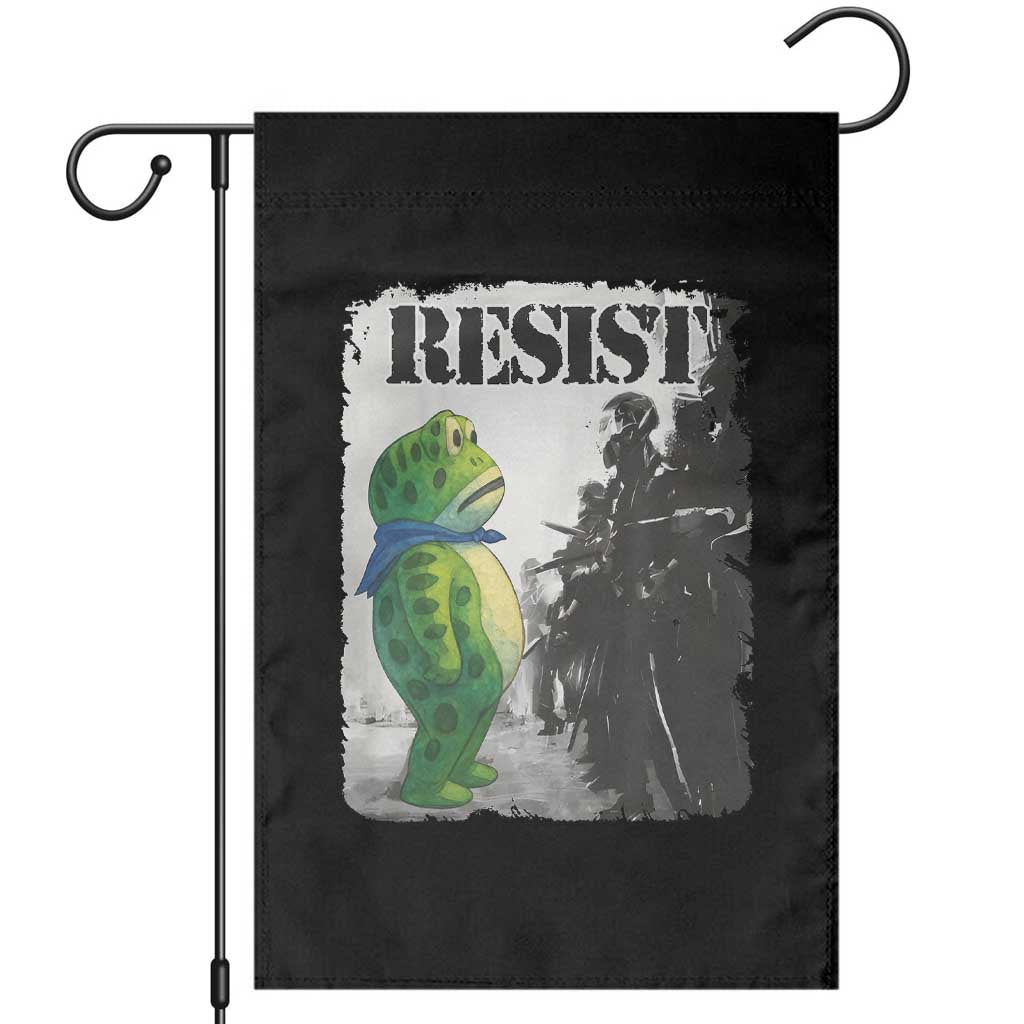 Frog Resist Garden Flag Portland Frog Activist Protest City Art TS11 Black Print Your Wear