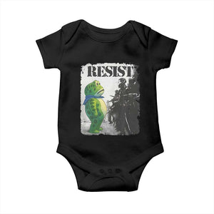 Frog Resist Baby Onesie Portland Frog Activist Protest City Art TS11 Black Print Your Wear