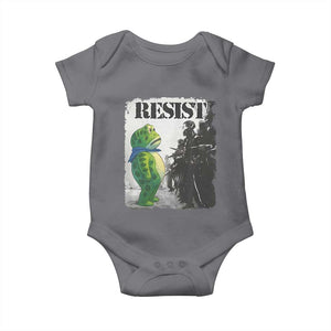 Frog Resist Baby Onesie Portland Frog Activist Protest City Art TS11 Charcoal Print Your Wear