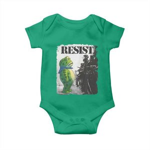 Frog Resist Baby Onesie Portland Frog Activist Protest City Art TS11 Irish Green Print Your Wear
