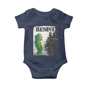 Frog Resist Baby Onesie Portland Frog Activist Protest City Art TS11 Navy Print Your Wear