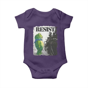 Frog Resist Baby Onesie Portland Frog Activist Protest City Art TS11 Purple Print Your Wear