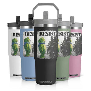 Frog Resist Flip Straw Tumbler Portland Frog Activist Protest City Art TS11 Print Your Wear