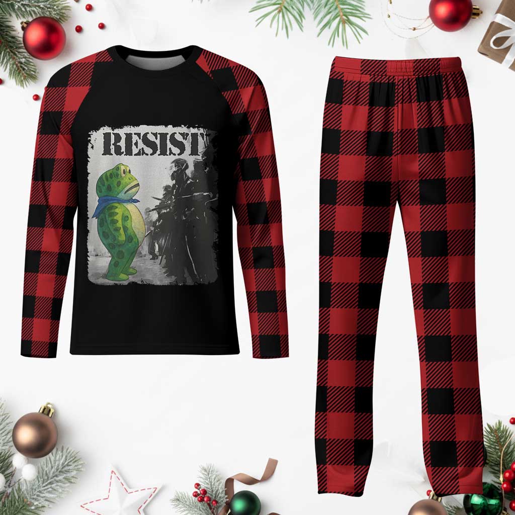 Frog Resist Plaid Pajama Set Portland Frog Activist Protest City Art TS11 Buffalo Plaid Print Your Wear