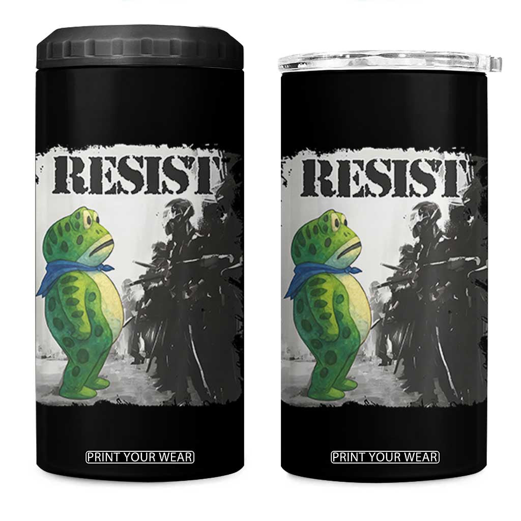 Frog Resist 4 in 1 Can Cooler Tumbler Portland Frog Activist Protest City Art TS11 One Size: 16 oz Black Print Your Wear