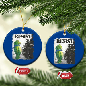Frog Resist Ceramic Ornament Portland Frog Activist Protest City Art TS11 1pc Blue Print Your Wear