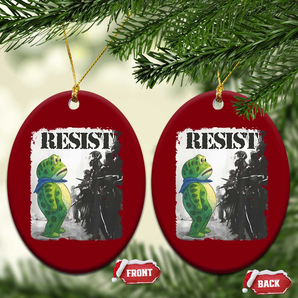 Frog Resist Ceramic Ornament Portland Frog Activist Protest City Art TS11 Print Your Wear