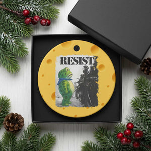 Frog Resist Ceramic Ornament Portland Frog Activist Protest City Art TS11 1pc Yellow Cheese Print Your Wear