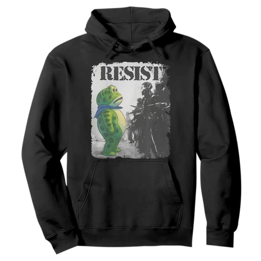 Frog Resist Hoodie Portland Frog Activist Protest City Art TS11 Black Print Your Wear