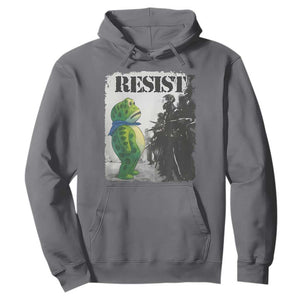 Frog Resist Hoodie Portland Frog Activist Protest City Art TS11 Charcoal Print Your Wear