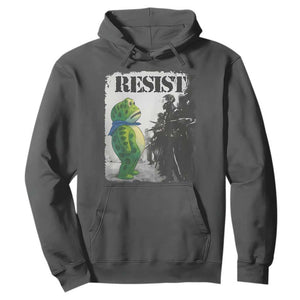 Frog Resist Hoodie Portland Frog Activist Protest City Art TS11 Dark Heather Print Your Wear