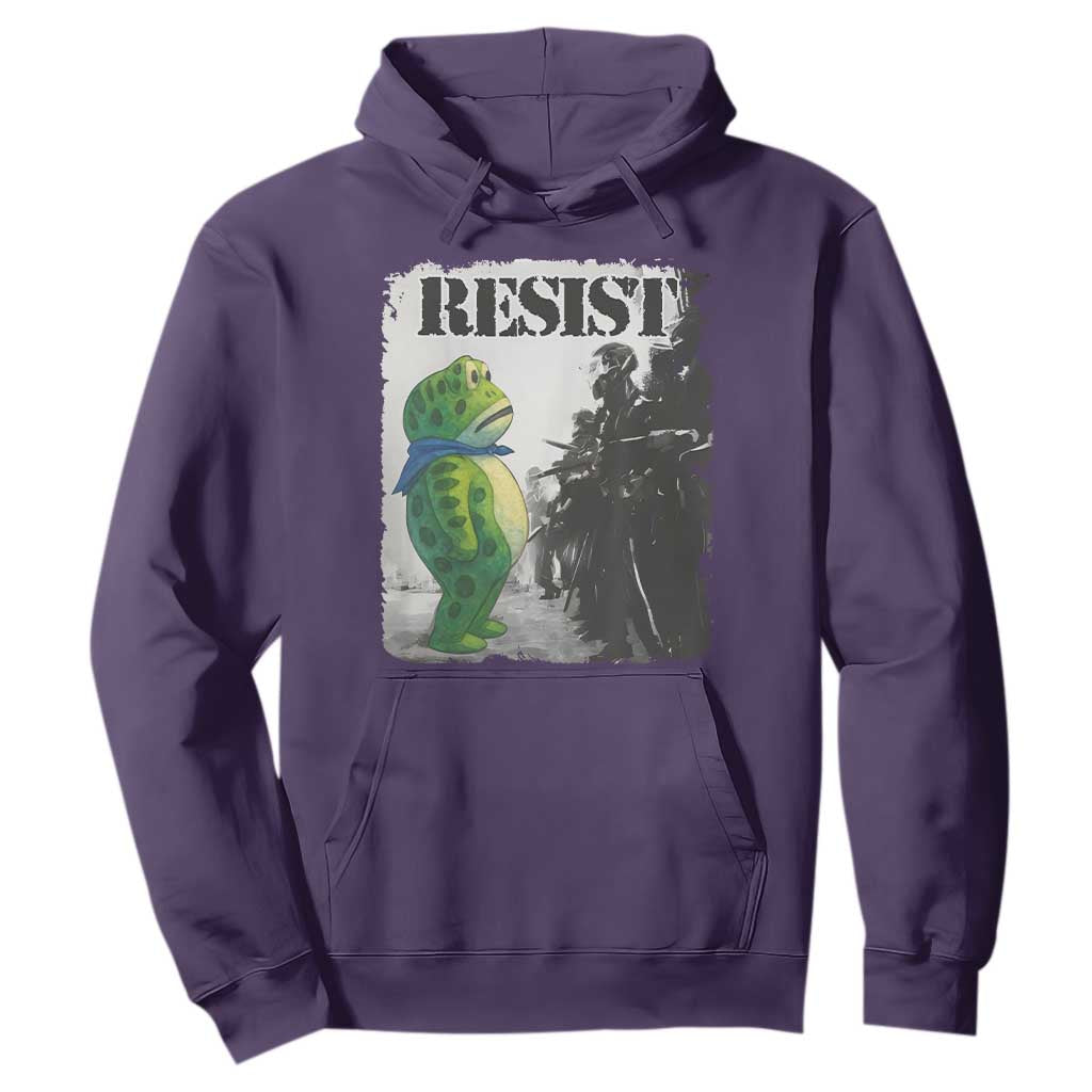 Frog Resist Hoodie Portland Frog Activist Protest City Art TS11 Purple Print Your Wear