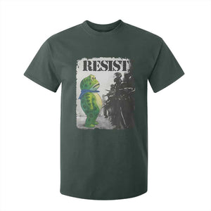 Frog Resist T Shirt For Kid Portland Frog Activist Protest City Art TS11 Dark Forest Green Print Your Wear