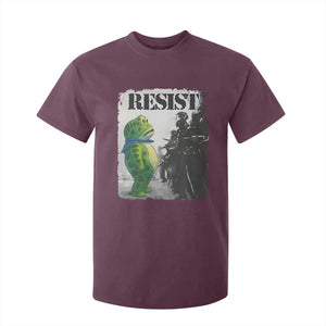 Frog Resist T Shirt For Kid Portland Frog Activist Protest City Art TS11 Maroon Print Your Wear
