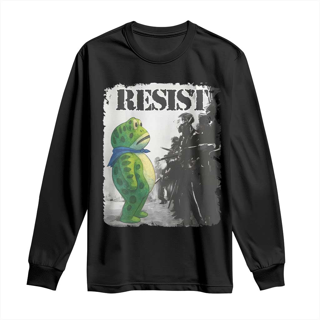 Frog Resist Long Sleeve Shirt Portland Frog Activist Protest City Art TS11 Black Print Your Wear