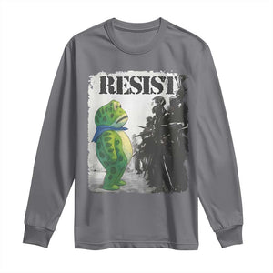 Frog Resist Long Sleeve Shirt Portland Frog Activist Protest City Art TS11 Charcoal Print Your Wear
