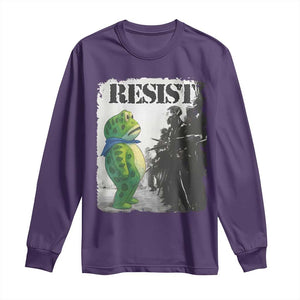 Frog Resist Long Sleeve Shirt Portland Frog Activist Protest City Art TS11 Purple Print Your Wear