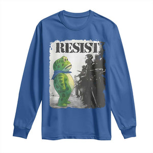 Frog Resist Long Sleeve Shirt Portland Frog Activist Protest City Art TS11 Royal Blue Print Your Wear