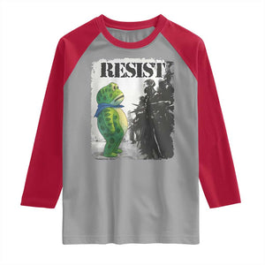 Frog Resist Raglan Shirt Portland Frog Activist Protest City Art TS11 Sport Gray Red Print Your Wear