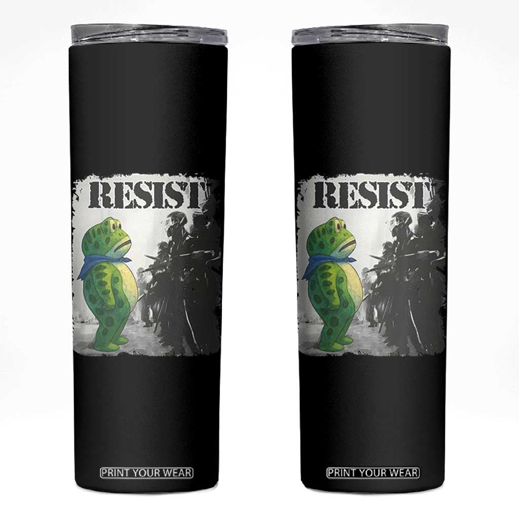 Frog Resist Skinny Tumbler Portland Frog Activist Protest City Art TS11 Black Print Your Wear
