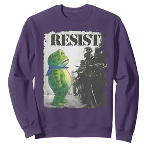 Frog Resist Sweatshirt Portland Frog Activist Protest City Art TS11 Purple Print Your Wear