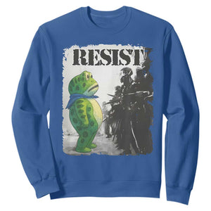 Frog Resist Sweatshirt Portland Frog Activist Protest City Art TS11 Royal Blue Print Your Wear