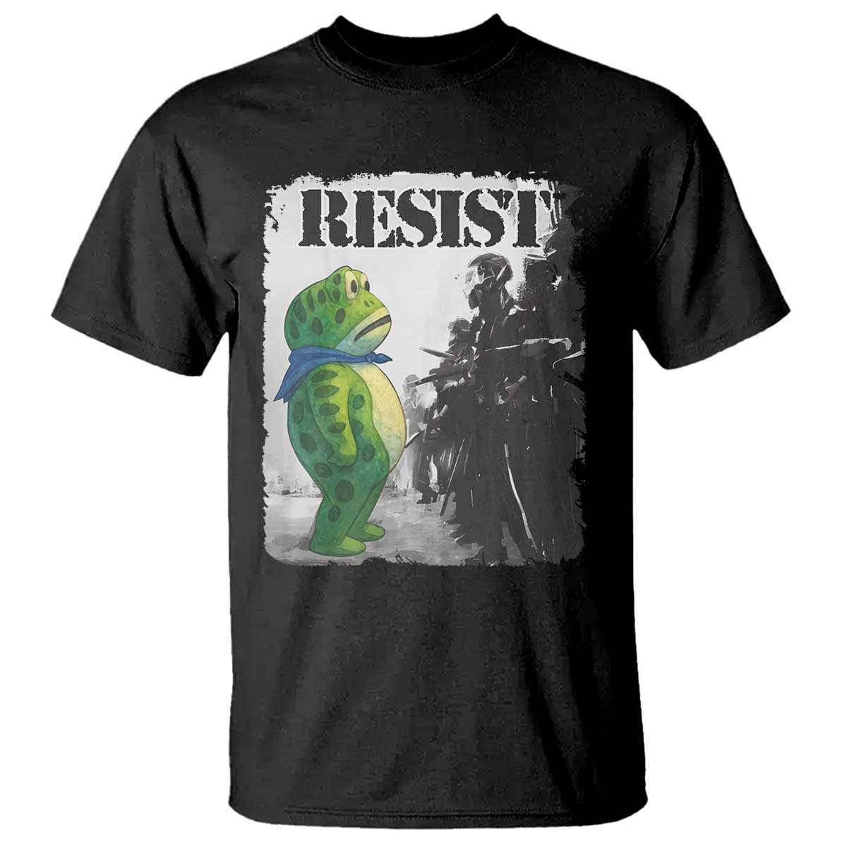 Frog Resist T Shirt Portland Frog Activist Protest City Art TS11 Black Print Your Wear