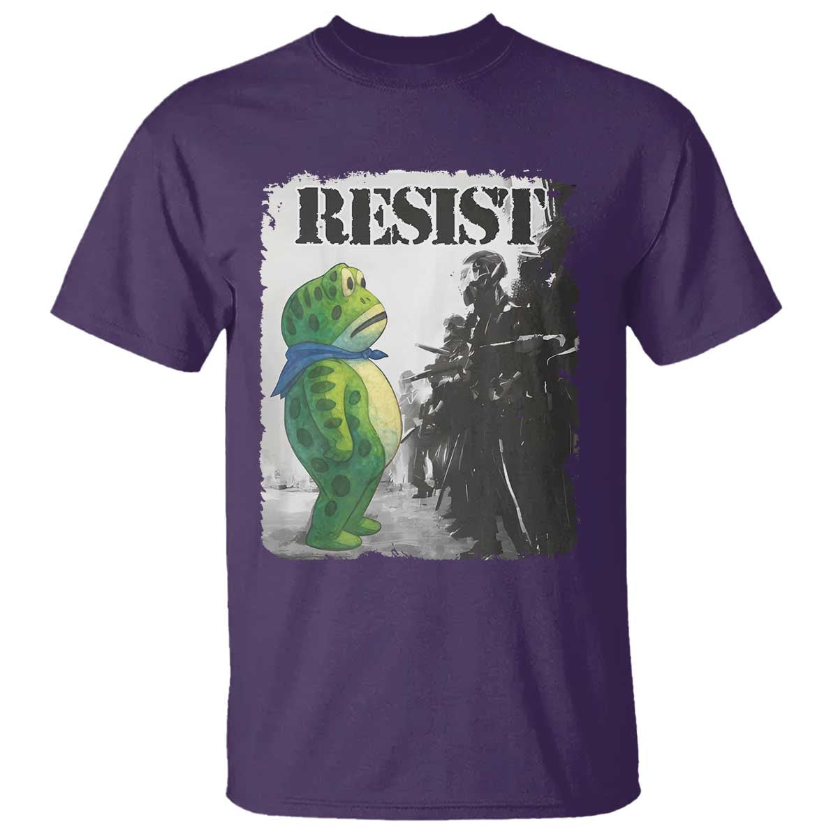 Frog Resist T Shirt Portland Frog Activist Protest City Art TS11 Purple Print Your Wear