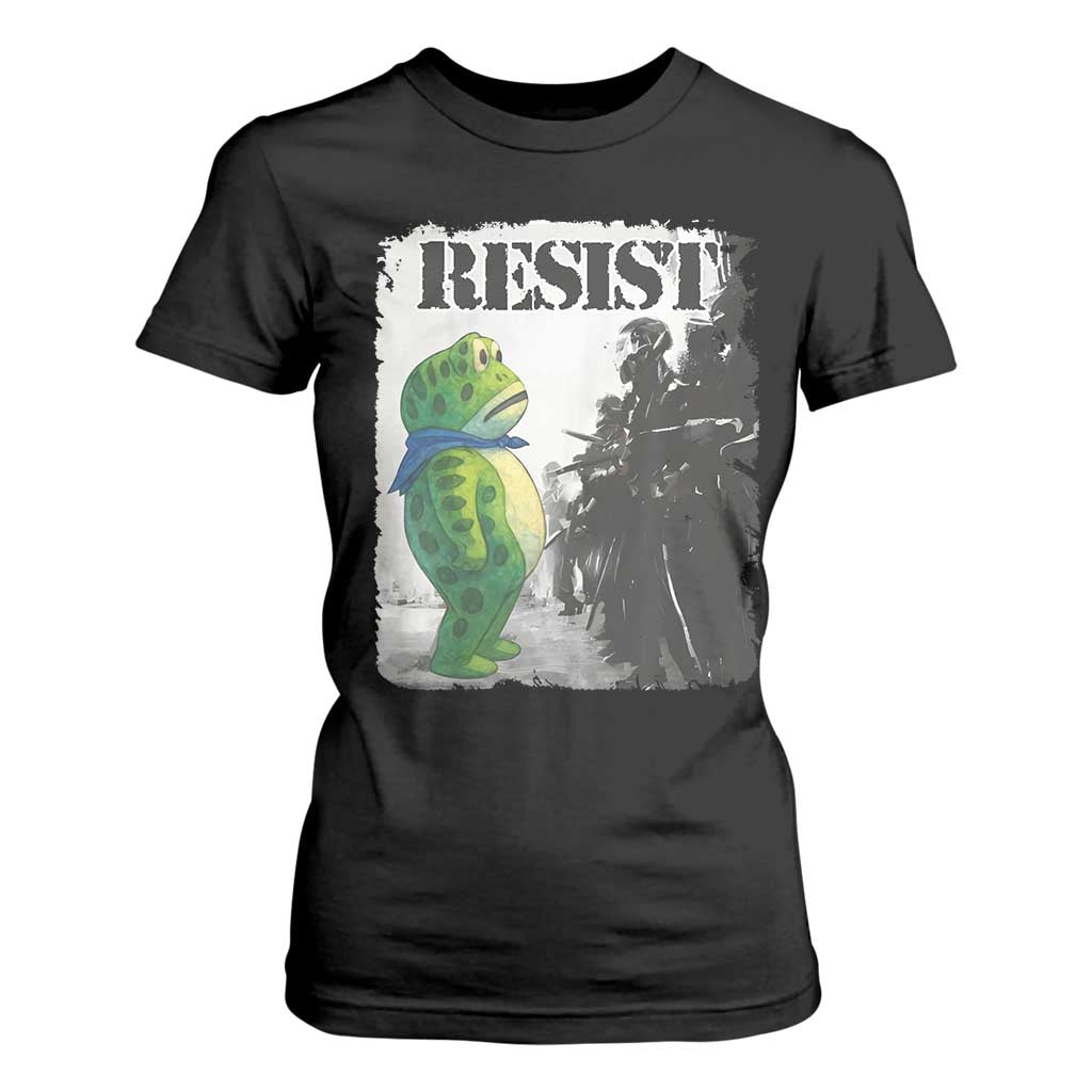Frog Resist T Shirt For Women Portland Frog Activist Protest City Art TS11 Black Print Your Wear