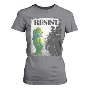 Frog Resist T Shirt For Women Portland Frog Activist Protest City Art TS11 Charcoal Print Your Wear