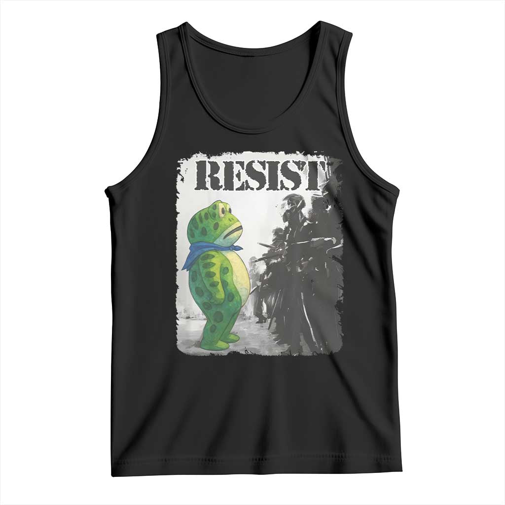 Frog Resist Tank Top Portland Frog Activist Protest City Art TS11 Black Print Your Wear