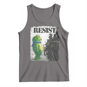 Frog Resist Tank Top Portland Frog Activist Protest City Art TS11 Deep Heather Print Your Wear