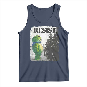 Frog Resist Tank Top Portland Frog Activist Protest City Art TS11 Navy Print Your Wear