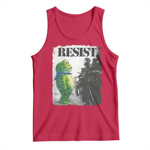 Frog Resist Tank Top Portland Frog Activist Protest City Art TS11 Red Print Your Wear