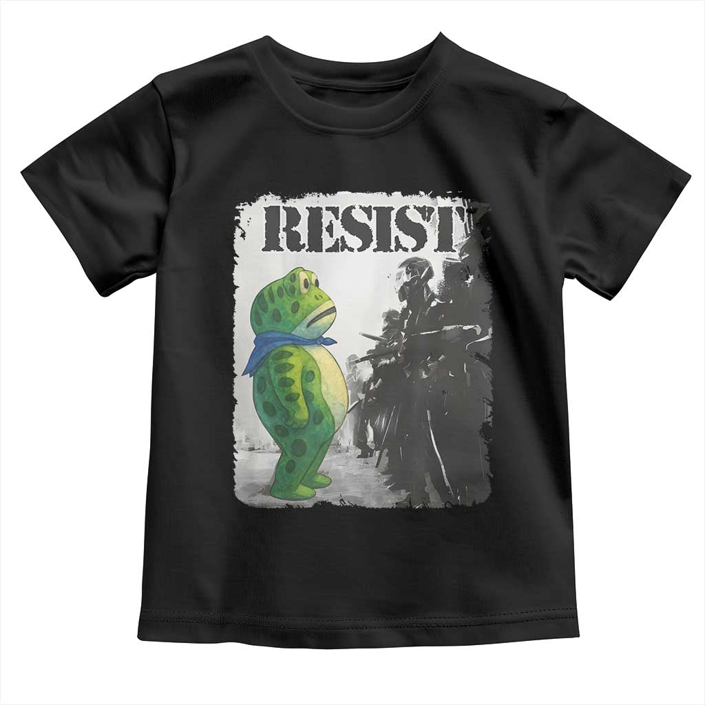 Frog Resist Toddler T Shirt Portland Frog Activist Protest City Art TS11 Black Print Your Wear